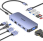 BENFEI 11-in-1 USB C Hub Triple Display Docking Station – Dual HDMI, VGA, 3 USB 3.0, Ethernet, SD/TF Card Reader, 100W Power Delivery, 3.5mm Audio for MacBook, XPS, Surface - PuriLite
