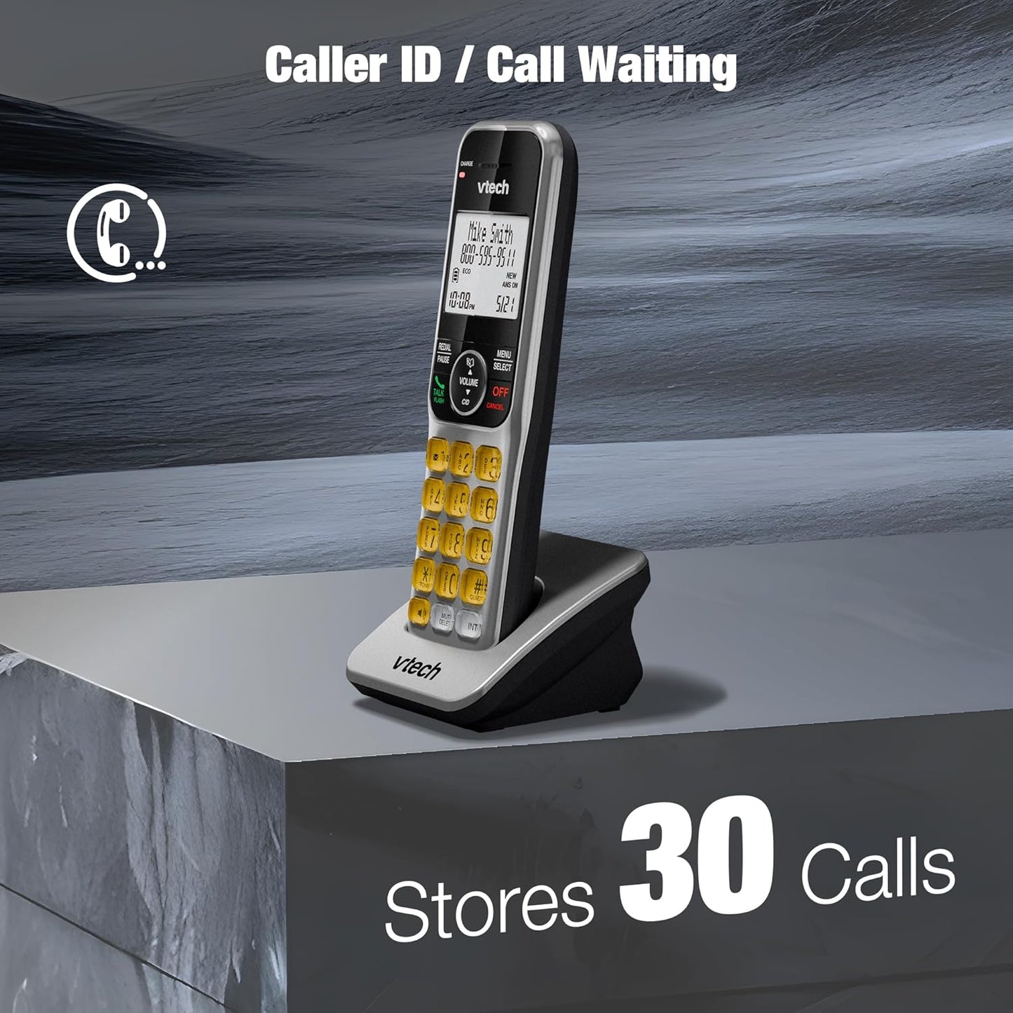 VTech DECT 6.0 1-Handset Corded/Cordless Phone for Home with Answering Machine, Call Blocking, Caller ID, Large Backlit Display, Duplex Speakerphone, Intercom, Landline Line-Power: VG208