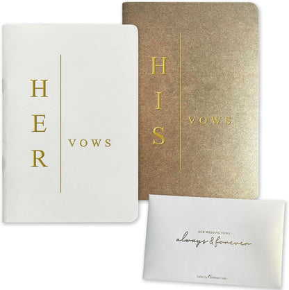 WeddingGiftsWedding Vow Books His and Hers Soft Touch Gold Foil Engraving Vow Books Wedding Essentials Wedding Accessories(TR-HH-Black)
