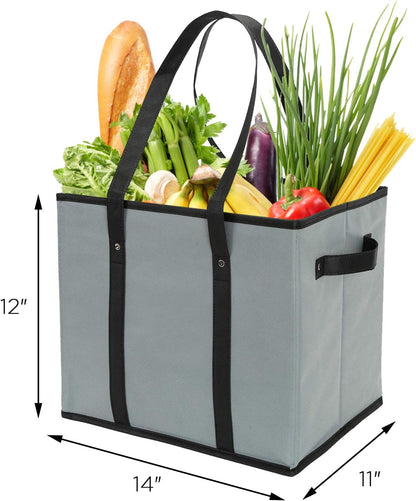 Purilite Select™ Heavy-Duty Reusable Grocery Tote Box Bags – 4 Gallon Capacity