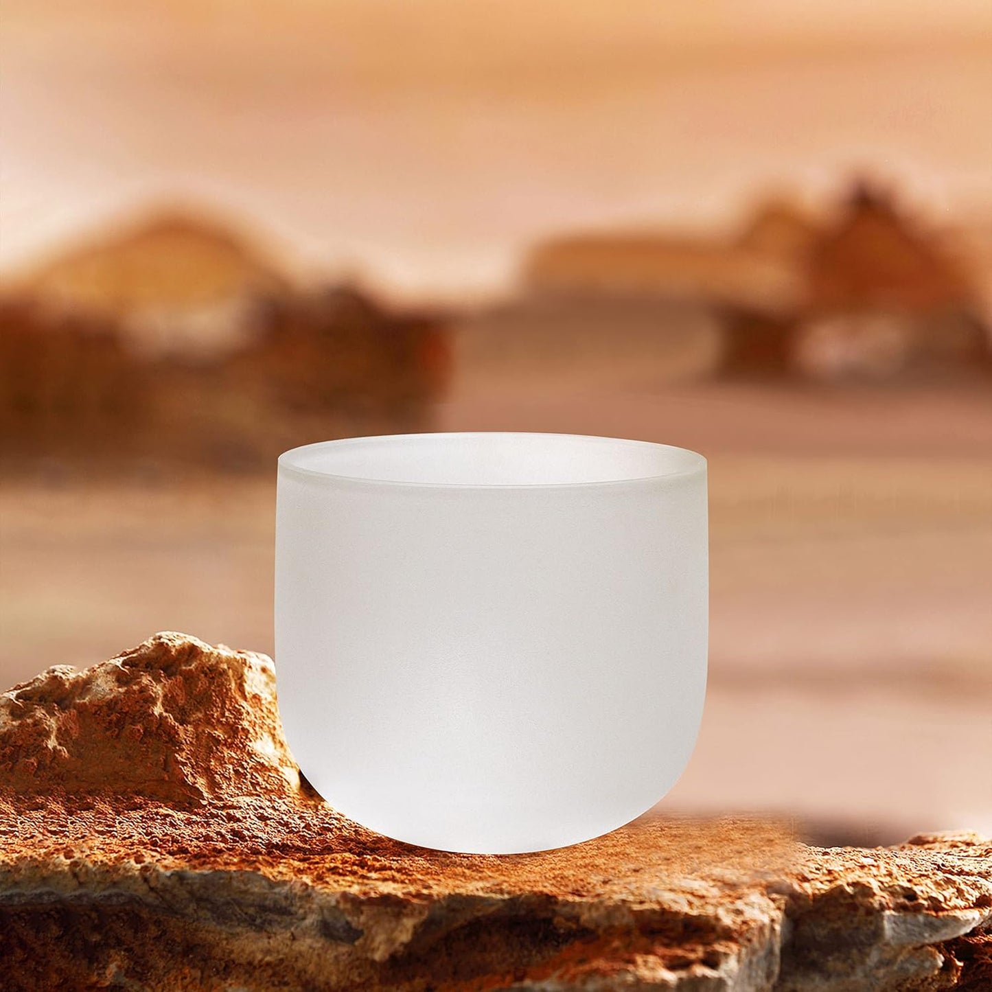 TOPFUND F Note Crystal Singing Bowl Heart Chakra 8 inch with Heavy Duty Carrying Case and Suede Striker