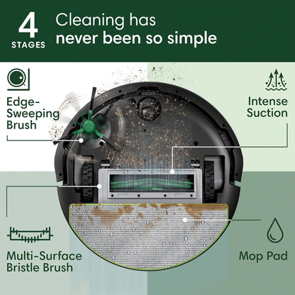 Roomba 105 Combo Robot Vacuum & Mop - Easy to use, Intense Power-Lifting Suction, LiDAR Navigation, Multiple Cleaning Modes, Avoids Mopping Carpets, Self-Charging, Works with Alexa | LiDAR navigation, power-lifting suction