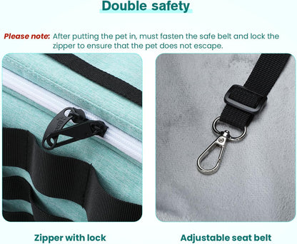 Approved Collapsible Cat Soft-Sided Carriers, Breathable Pet Carriers up to 5kg/12lbs, Portable Dog Carrier Great for Travel, Outdoor, Hiking, Camping(Gray)