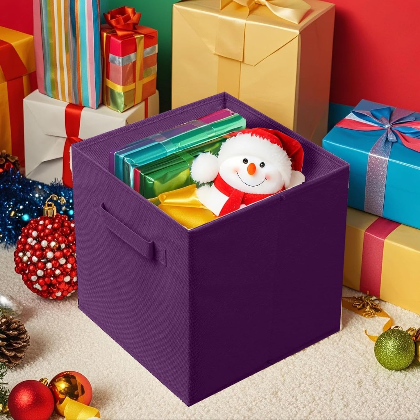 ShellKingdom Storage Bins, Foldable Fabric Storage Cubes And Cloth Organizer Drawer For Closet And Toys, 6 Pack (Lavender+Light Blue+Pink)