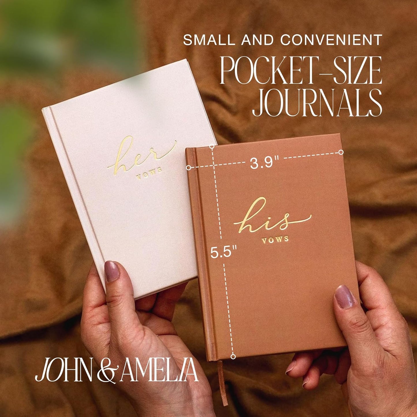 Wedding Vow Books His and Hers – Perfectly Sized, Hardcover Vow Booklets with Gold Foil Lettering – Vows Book Her & Him, Wedding Essentials Idea, Wedding Registry Gifts (Black Ivory, Gold)