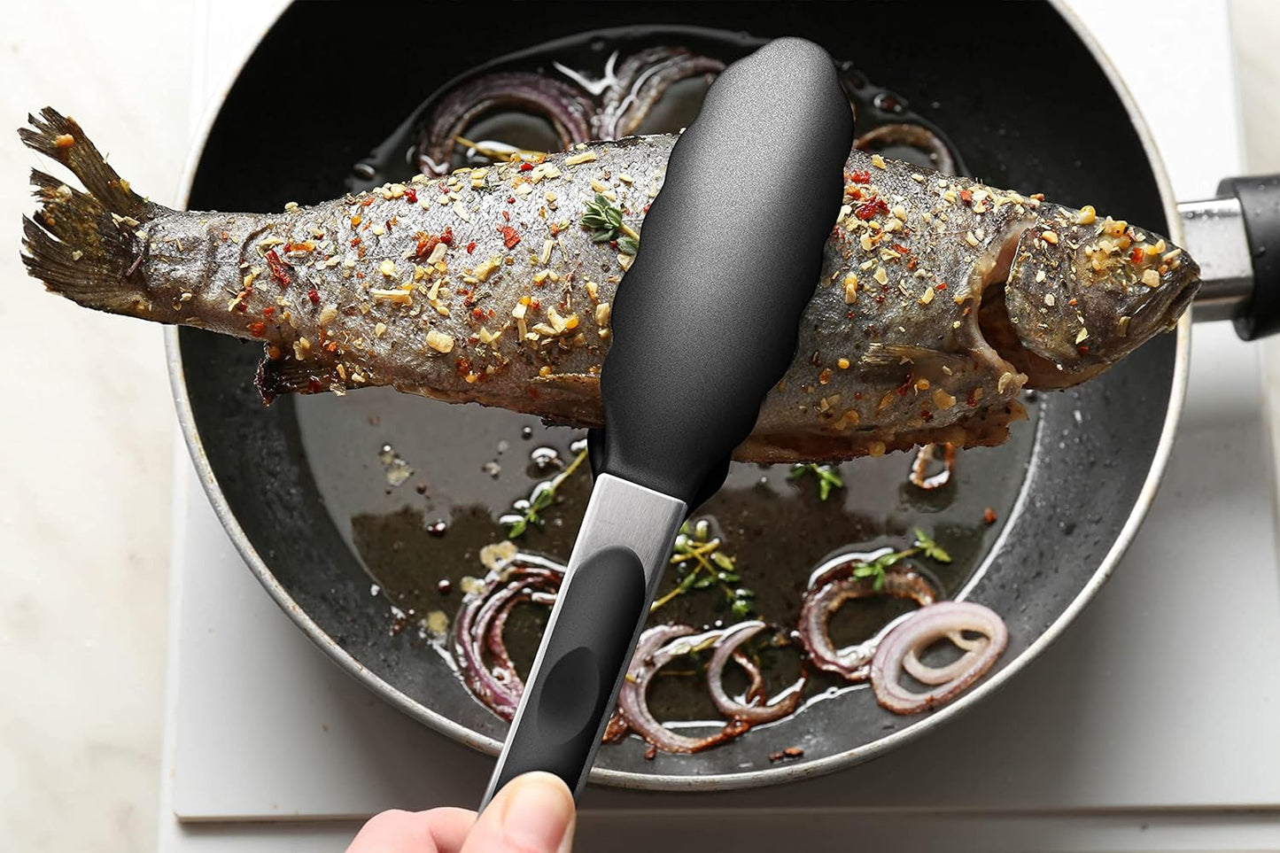 Purilite Select Silicone &amp; Stainless Steel Kitchen Tongs