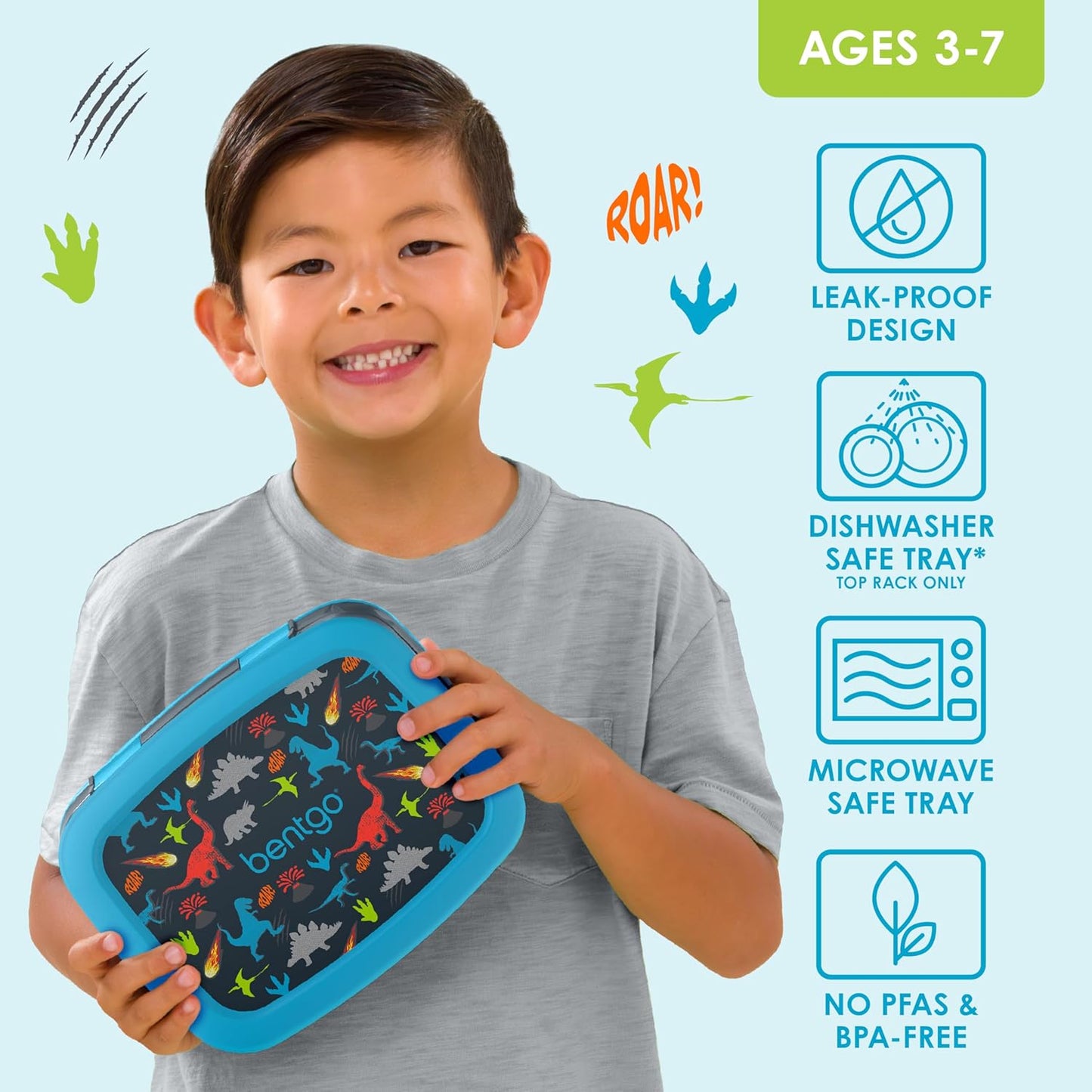 Bentgo Kids Prints (Unicorn) - Leak-Proof, 5-Compartment Bento-Style Kids Lunch Box - Ideal Portion Sizes for Ages 3 to 7 - BPA-Free and Food-Safe Materials