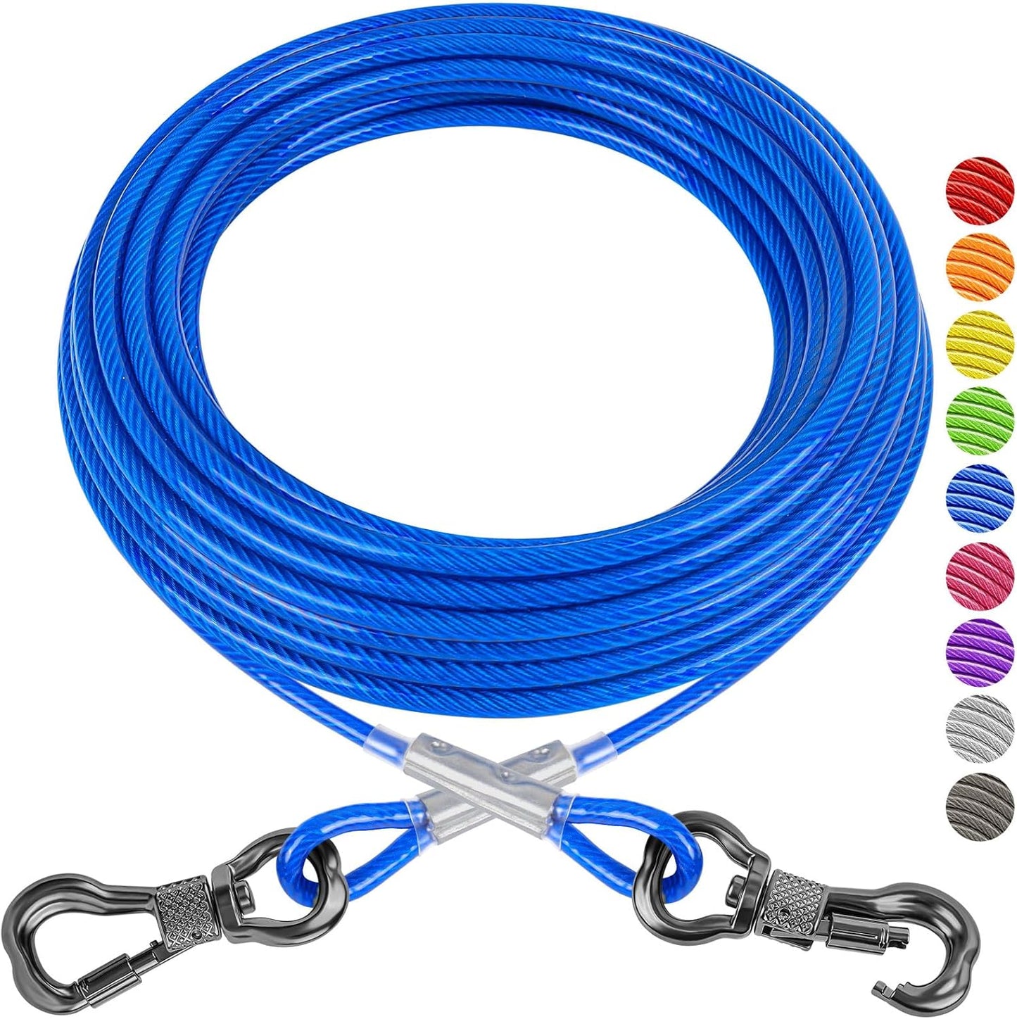 XiaZ Dog Runner Cable Dog Run Trolley Tie Out Cable Dog Chains for Outside Yard Camping Up to 250 Pound, 20 Feet