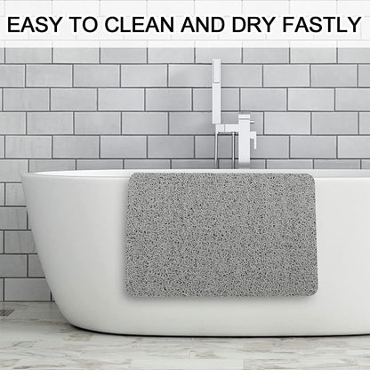 Square Shower Mat, Non Slip Bath Mat, Loofah Shower Stall Mats for Walk-in Shower, 32 x 32 Inches Shower Floor Mat with Drain, Bath Mats for Showers Bathroom, Tub, Seniors