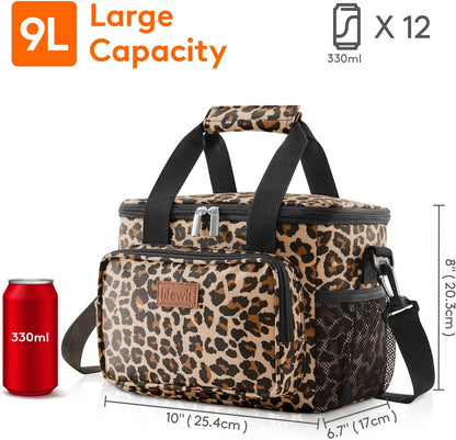 Lifewit Large Lunch Bag for Adults, 24-Can 15L Insulated Lunch Box Leakproof Soft Cooler Cooling Tote for Men Women, Waterproof Reusable Cooler Bags for Work Office Outdoor Picnic Camping, Black