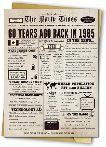 Large 50 Years Old Birthday Gifts for Women Men,Happy 50th Birthday Card for Husband Wife, Retro 50 Years Old Birthday Gifts for Mom Dad