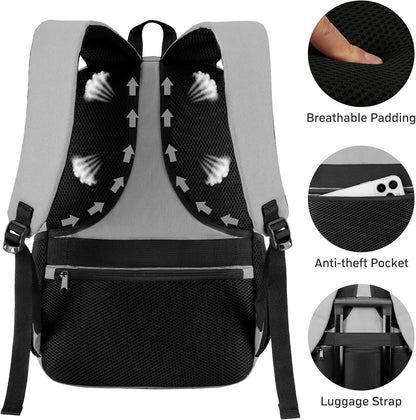 Black Backpack for Men Women, Durable Casual School Backpacks Teens Boys and Girls Classic 15.6 Inch Laptop Bookbag with USB Charger for College High School Work Travel