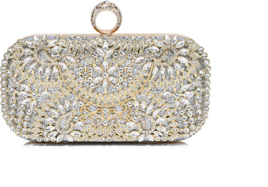MUDUO Women's Evening Bags Sparkly Rhinestone Clutch Purses for Women Formal Party Prom Crystal Clutch Handbags Wedding Purse - PuriLite