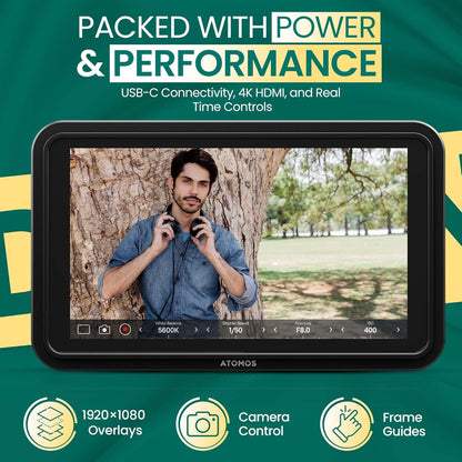 Atomos Shinobi II 5.2" HDMI HDR Monitor – 1500-nit Bright Touchscreen, 4K HDMI Input, AtomHDR, USB-C Power & Camera Control
