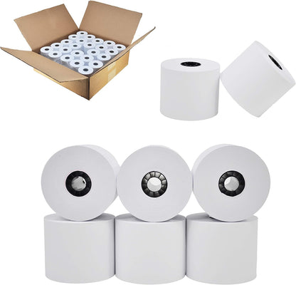 (50 Rolls) 2 1/4 x 50 Thermal Paper Receipt Rolls 2.25 x 50 ft POS Cash Register fits All Credit Card Terminals