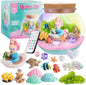 Mermaid Light-Up Terrarium Kit for Kids – DIY LED Night Light Arts and Crafts Set, Creative Indoor Decor Gift for Girls Ages 4–12 - PuriLite