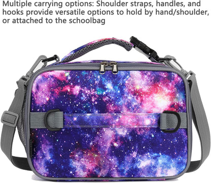 FlowFly Kids Lunch Box Insulated Soft Bag Mini Cooler Back to School Thermal Meal Tote Kit for Girls, Boys, Black