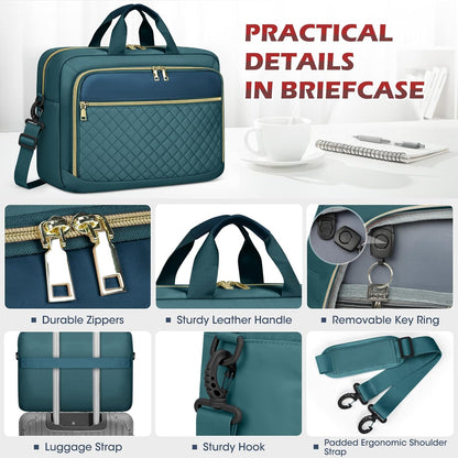 Laptop Bag 17 Inch Laptop Briefcase for Women Waterproof Computer Messenger Bag Professional Laptop Case for Business Work - PuriLite