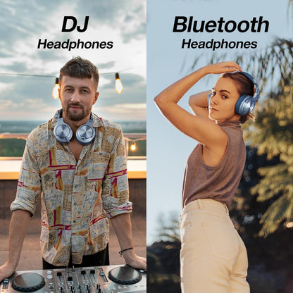 OneOdio A70 Fusion Bluetooth Over Ear Headphones with 72H Playtime, Studio DJ Headphones with Share-Port, Wired and Wireless Recording Headphones with Stereo Sound for Electric Drum Piano Guitar AMP