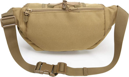 Tactical Fanny Pack Military Waist Bag Pack Utility Hip Pack Bag with Adjustable Strap Waterproof for Outdoors Fishing Cycling Camping Hiking Traveling Hunting Shopping Dog Walking