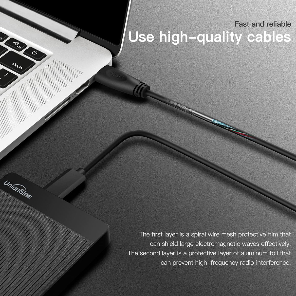 UnionSine 1TB Ultra Slim Portable External Hard Drive HDD-USB 3.0 Storage