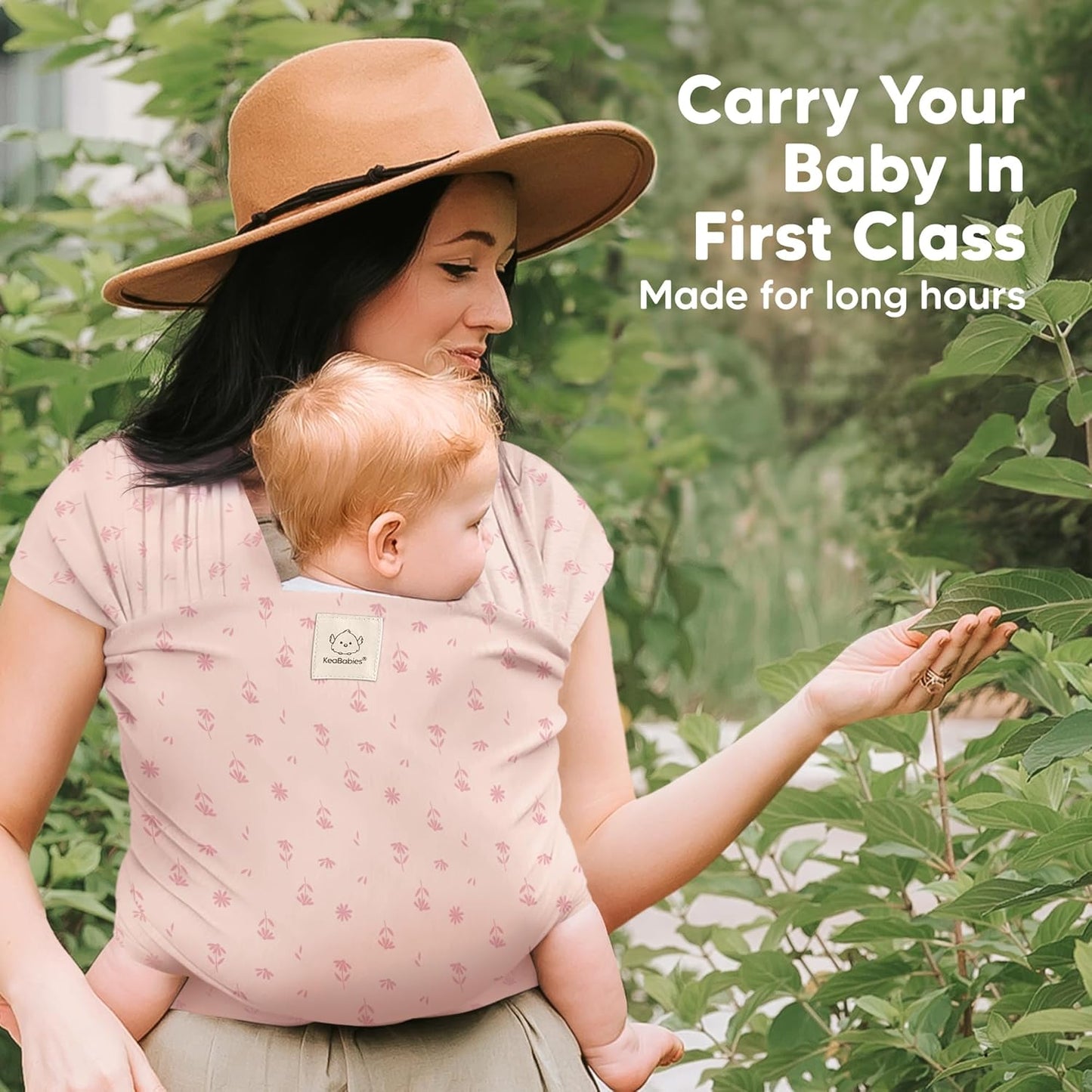 KeaBabies Baby Wrap Carrier - All in 1 Original Baby Carrier Newborn To Toddler Sling, Easy to Wear, Hands Free Bonding, Lightweight, Breathable Infant Wraps (Trendy Black)