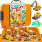 Klever Kits Construction Sensory Bin for Toddlers with Glow in The Dark Stones, Sandbox with Lid Magic Sand Castle Building kit, Preschool Learning Activities for Boys Girls Age 3+