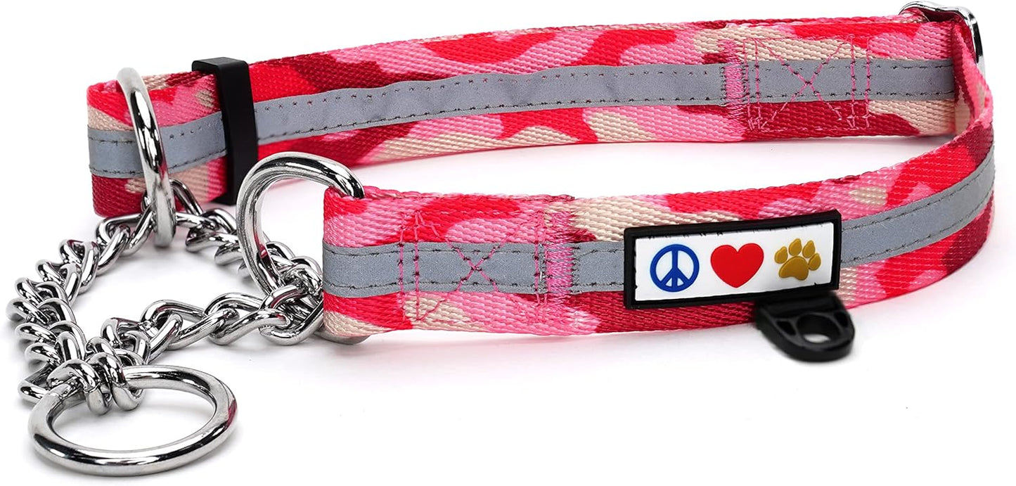 Pawtitas Chain Martingale Dog Collar Puppy Collar Reflective Dog Collar Training Dog Collar Behavioral Dog Chain Collar Collar Large Dog Collar Orange Dog Collar