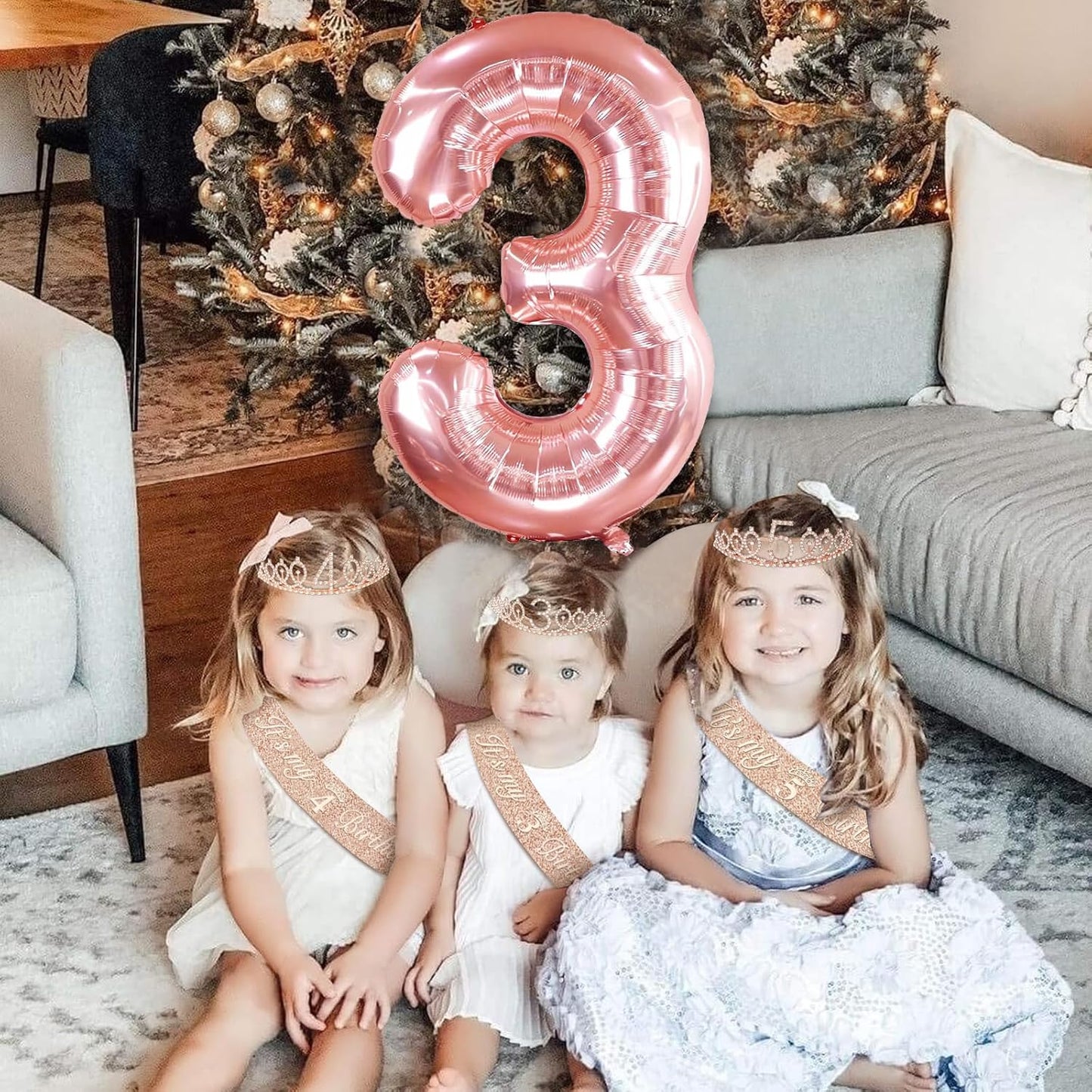 65th Birthday Decorations for Women, Including 65th Birthday Sash and Crown, Cake Topper and Candles, Number Balloons Rose Gold, 65 Year Old Gifts for Women
