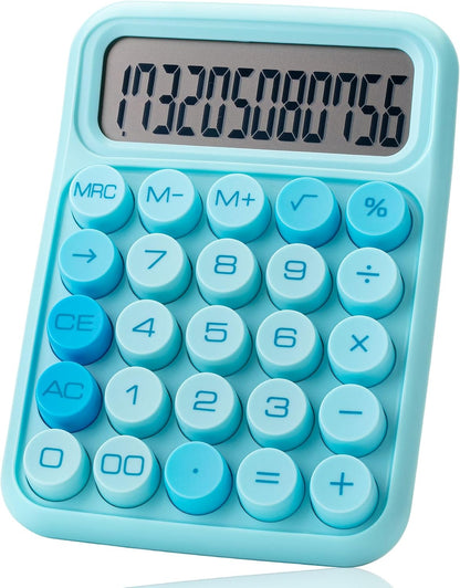 Mr. Pen- Mechanical Switch Calculator, 12 Digits, Large LCD Display, Orange With Big Buttons, Desktop, Cute and Aesthetic Design
