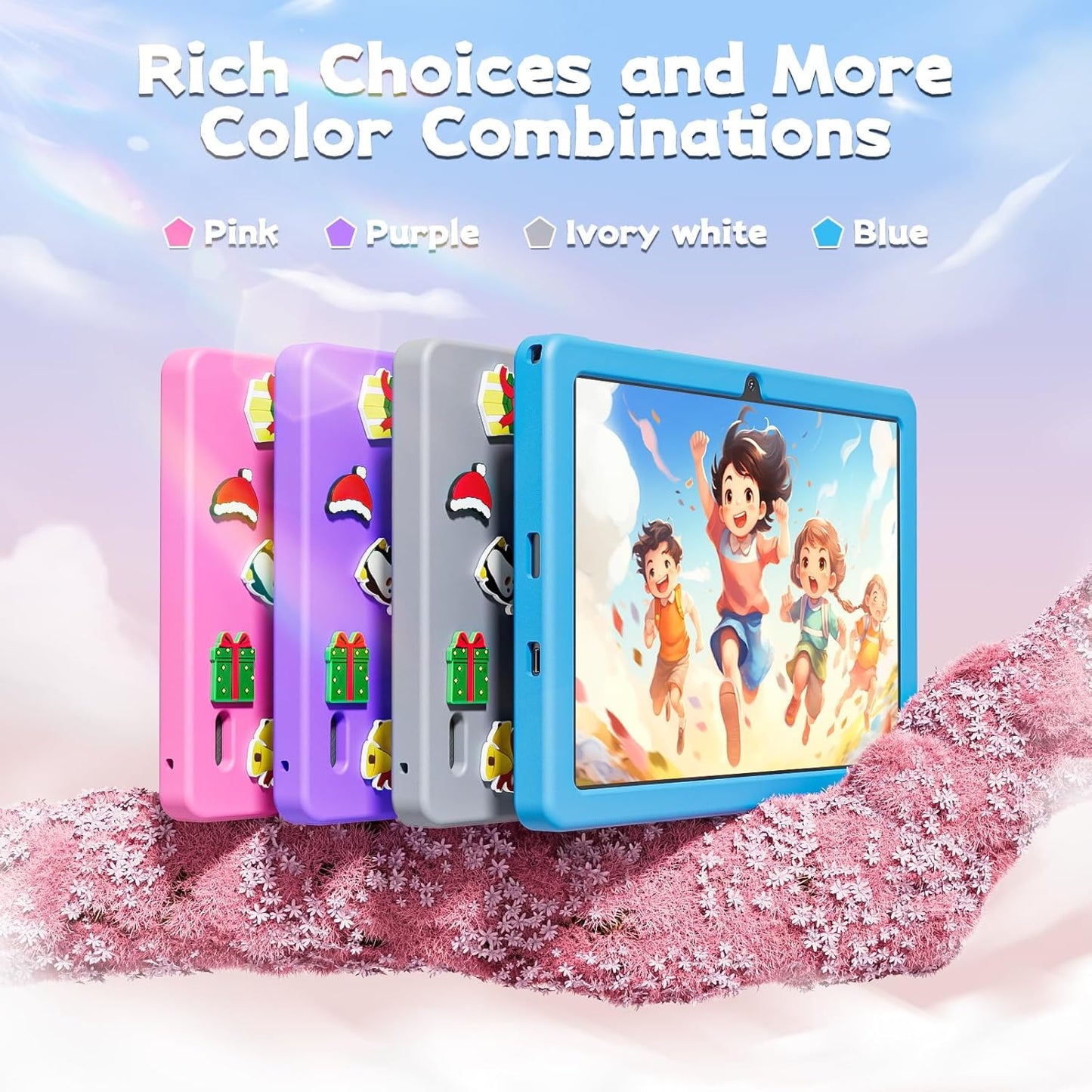 SGIN 10.1 Inch Tablet, 4GB RAM 128GB ROM, Android 13 Tablets, Octa-Core 2.0Ghz Processor, 1280 * 800 IPS Screen, 2MP+8MP Camera, 6000mAh, WiFi, Bluetooth 5.0 (Pink)