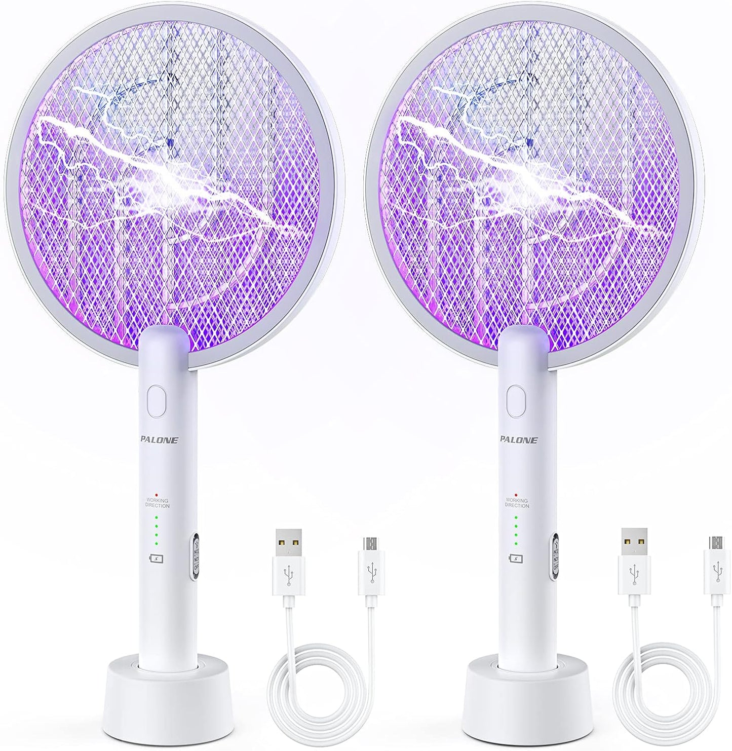 PALONE Bug Zapper Racket 3000V Electric Swatter 3 Layers Lamp Indoor Zapper Without Waving Hands for Kitchen, Home, Garden and Outdoors