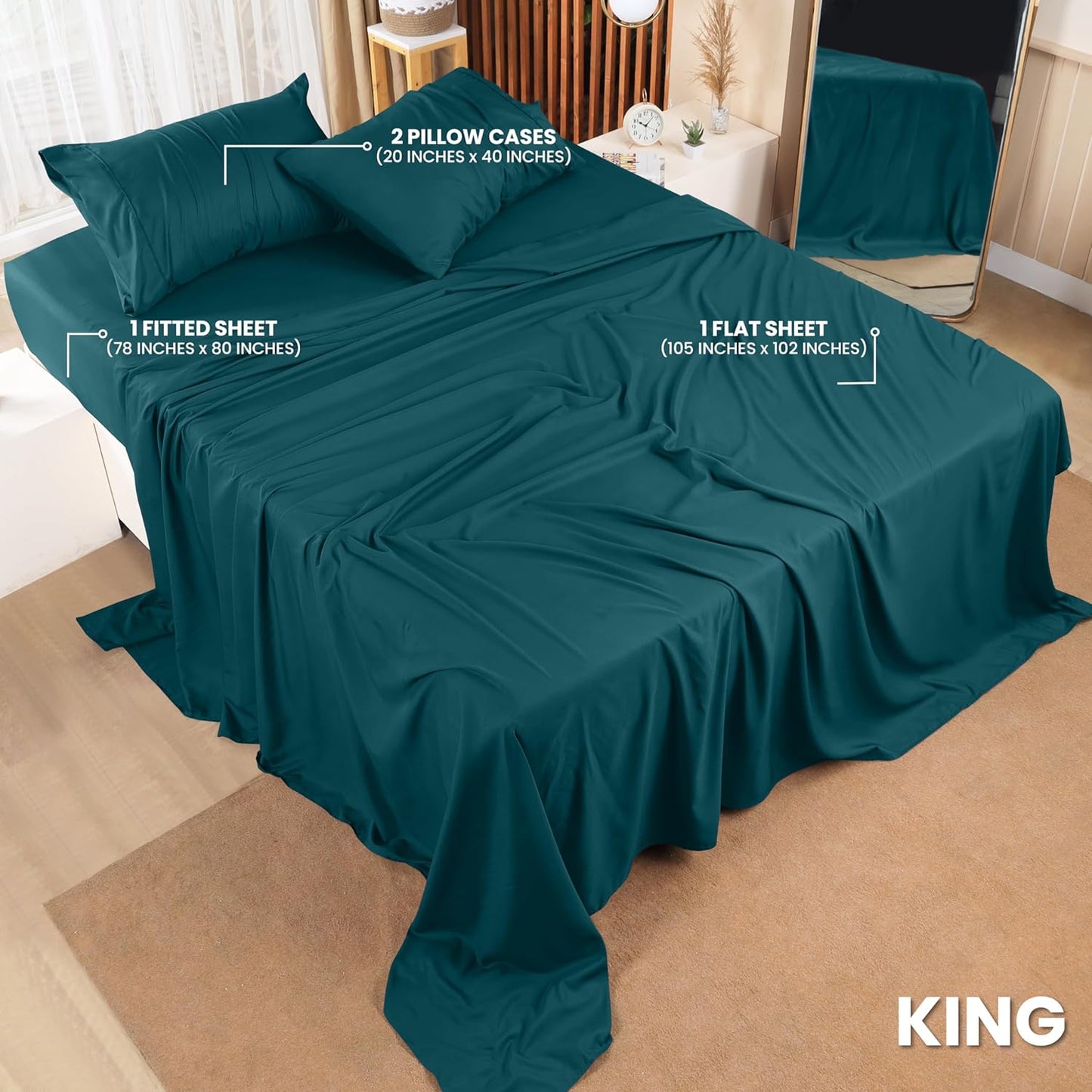 Utopia Bedding Queen Bed Sheet Set - 4 Piece Bedding - Soft Brushed Microfiber Fabric - Shrinkage & Fade Resistant - Easy Care (White)