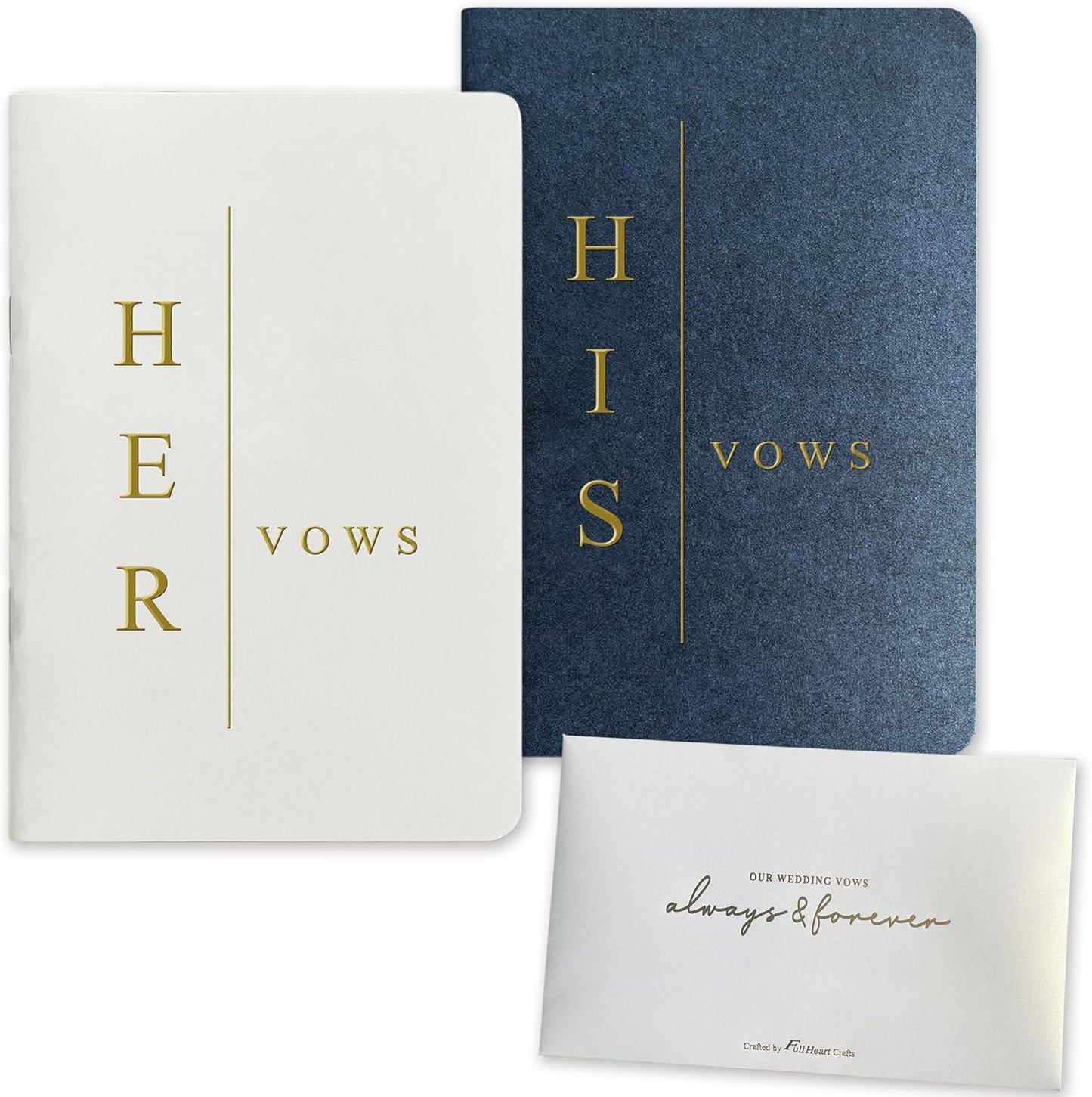 WeddingGiftsWedding Vow Books His and Hers Soft Touch Gold Foil Engraving Vow Books Wedding Essentials Wedding Accessories(TR-HH-Black)