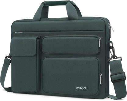 MOSISO Laptop Bag 13.3 inch, 13-13.3 inch Computer Shoulder Bag Compatible with MacBook Air/Pro 13/Pro 14, HP Dell ASUS Notebook &2 Raised&1 Flapover&1 Horizontal Pocket&Handle&Belt, Black