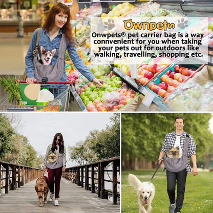 Ownpets Pet Sling Carrier Bag Safe, Fit Medium&Small Size Cats&Dogs, The Maximum Load 9~13lb Comfortable, Adjustable, Perfect for Daily Walk, Outdoor Activity and Weekend Adventure, Pink