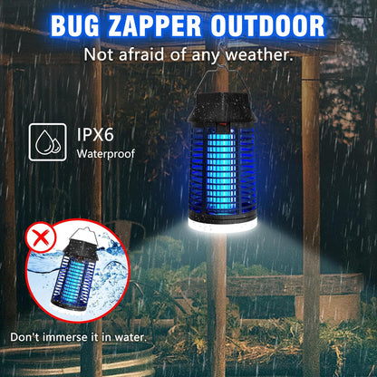 ZENLEA Bug Zapper Outdoor with LED Light, Bug Zapper Indoor, 4200V Mosquito Zapper Outdoor,Waterproof Mosquito Killer, Electric Fly Zapper Fly Traps for Camping Backyard Patio Garden, Plug-in