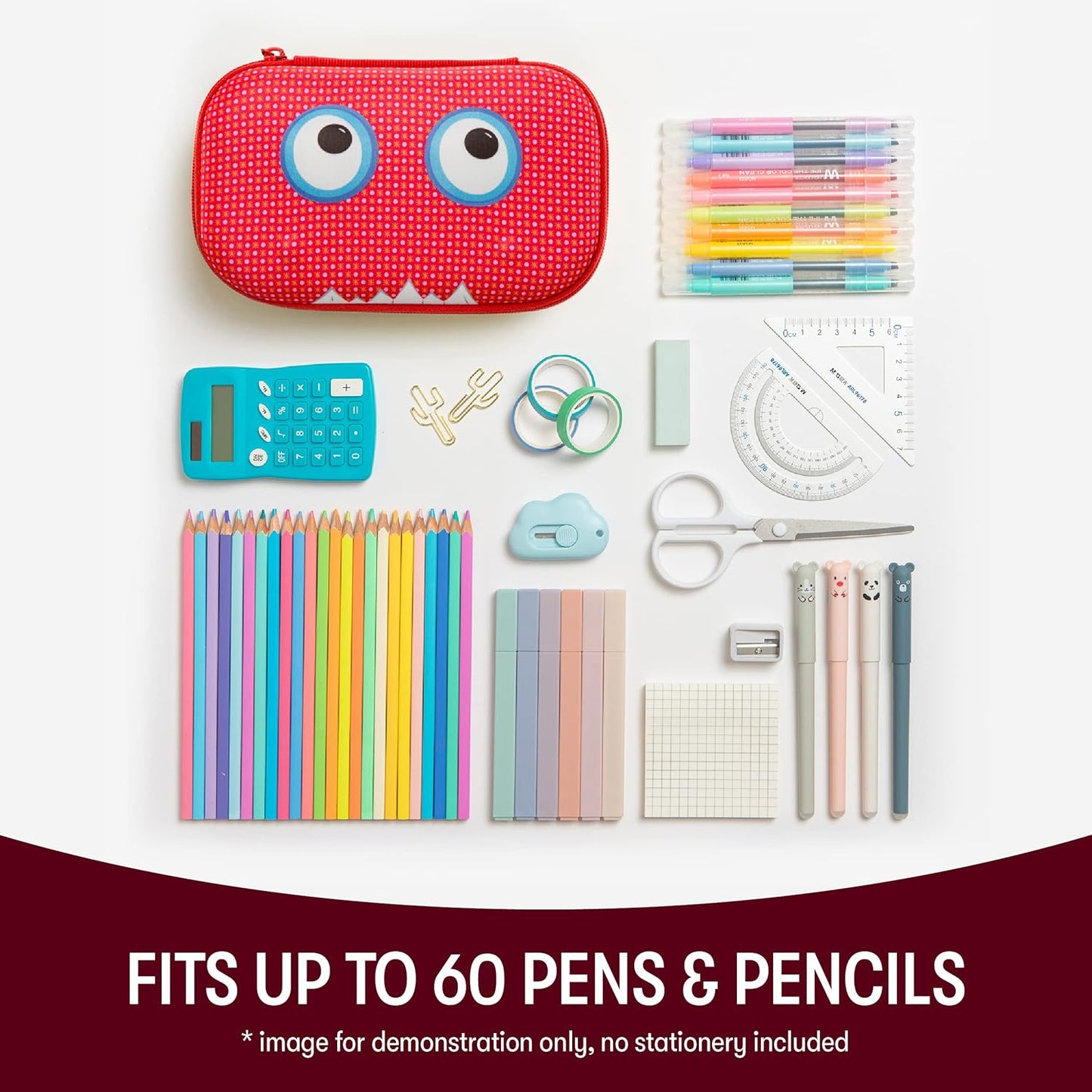ZIPIT Beast Pencil Box for Kids | Pencil Case for School | Organizer Pencil Bag | Large Capacity Pencil Pouch (Red)
