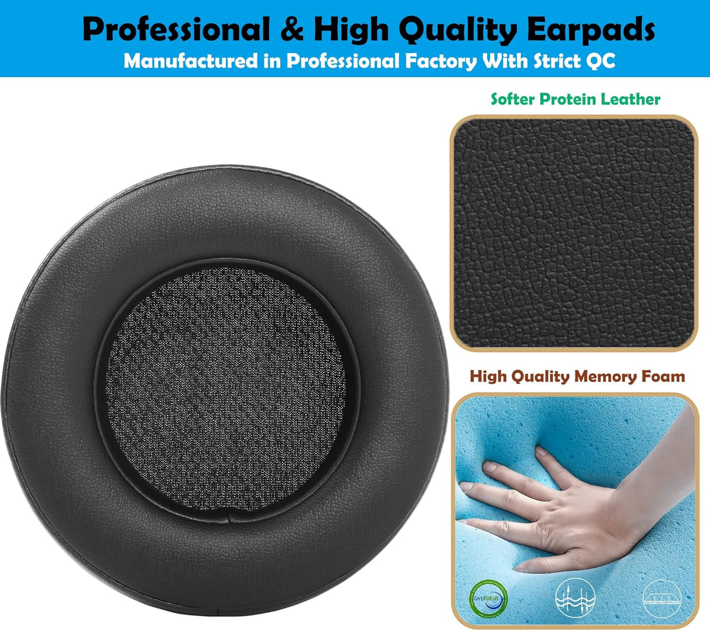 DowiTech Thickened Protein Lether Headphone Replacement Ear Pads Cushions Headset Earpads Compatible with Corsair Virtuoso RGB Wireless SE Gaming Headset