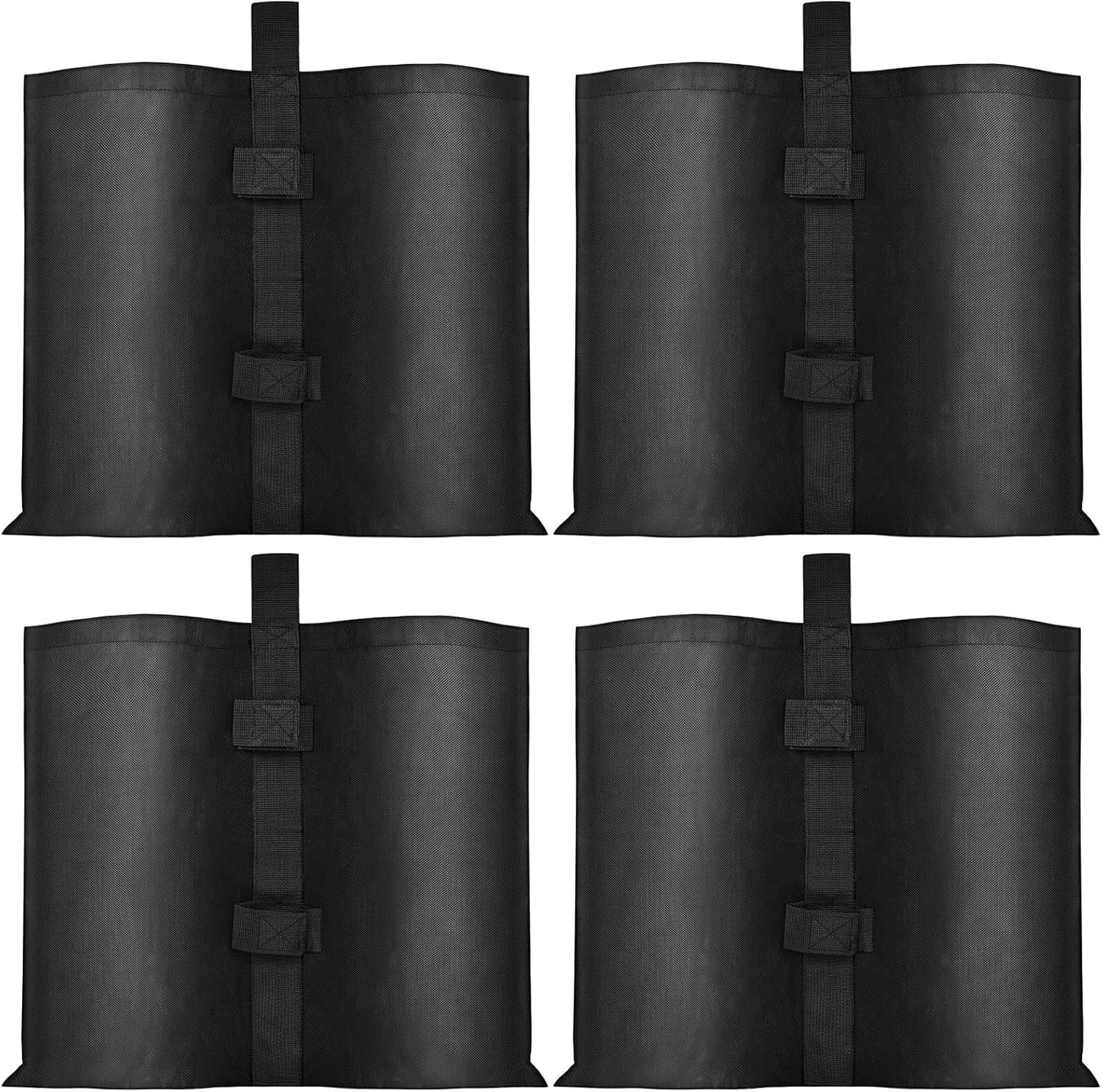 4 Pack Canopy Weight Bags, 1680D Oxford Cloth Heavy Duty Gazebo Sandbags, 112 LBS Gazebo Tent Sand Bags for Pop up Tent, Sun Shelter, Patio Umbrella Stand, Pool Ladder (Black)