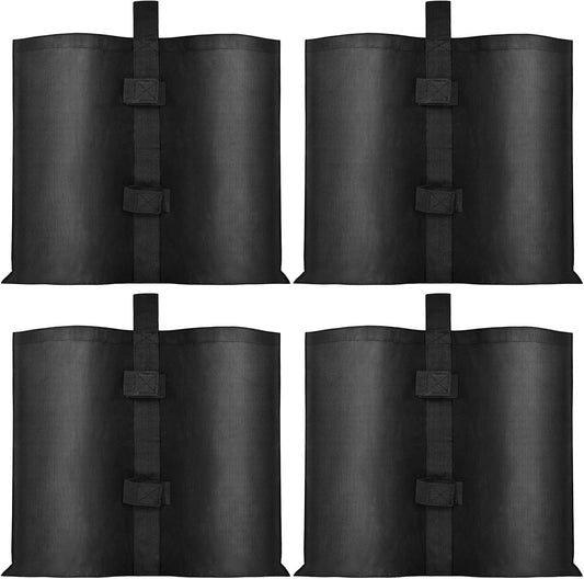 4 Pack Canopy Weight Bags, 1680D Oxford Cloth Heavy Duty Gazebo Sandbags, 112 LBS Gazebo Tent Sand Bags for Pop up Tent, Sun Shelter, Patio Umbrella Stand, Pool Ladder (Black)