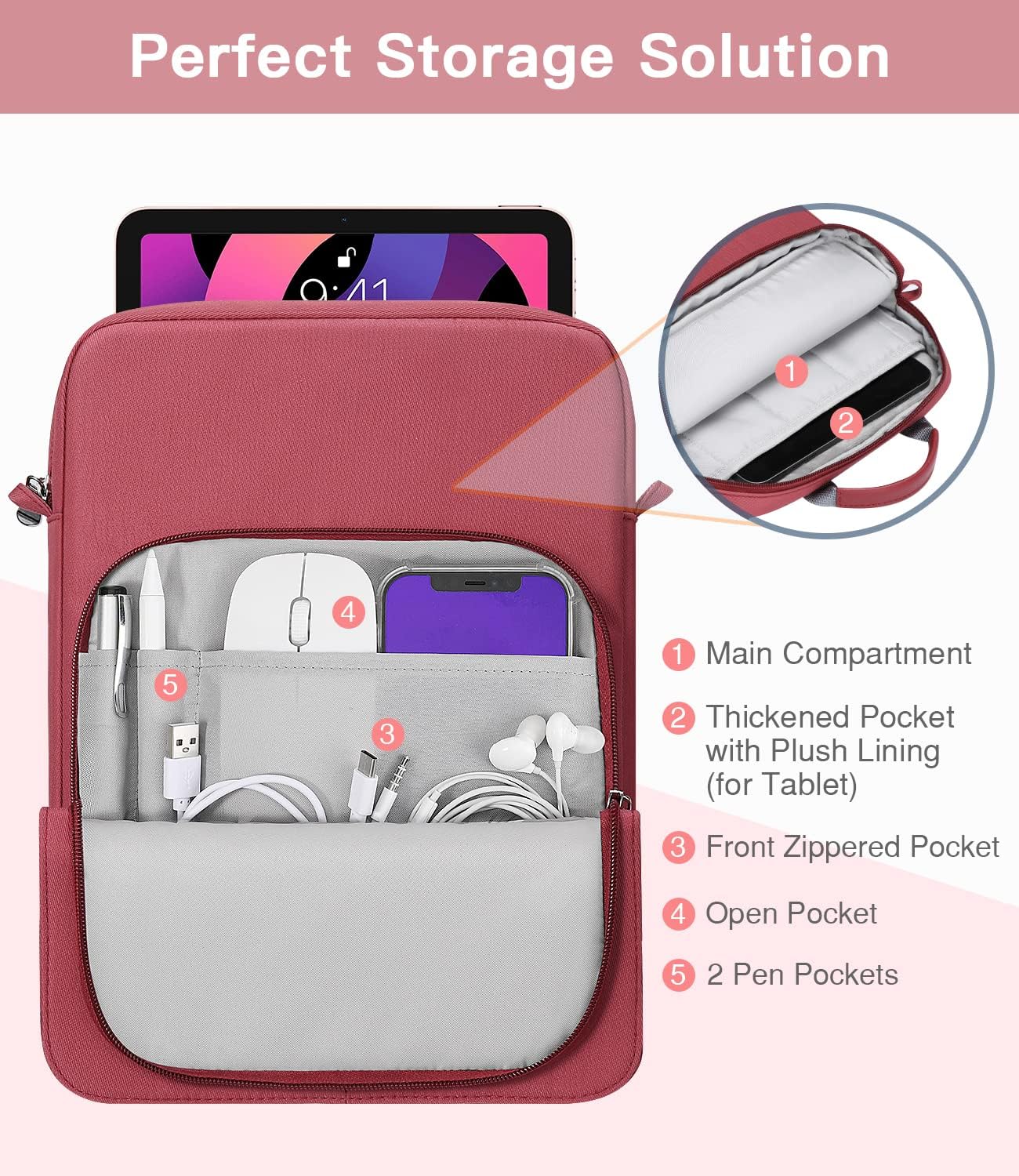 MoKo 13.3-14 Inch Laptop Sleeve Bag Fits MacBook Pro M3/M2 14" 2023, MacBook Pro 13" M2, New MacBook Air 13.6" M3/M2 2024/2022,Tab S8 Ultra 14.6",Handle Carrying Case with Shoulder Strap, Black & Gray - PuriLite