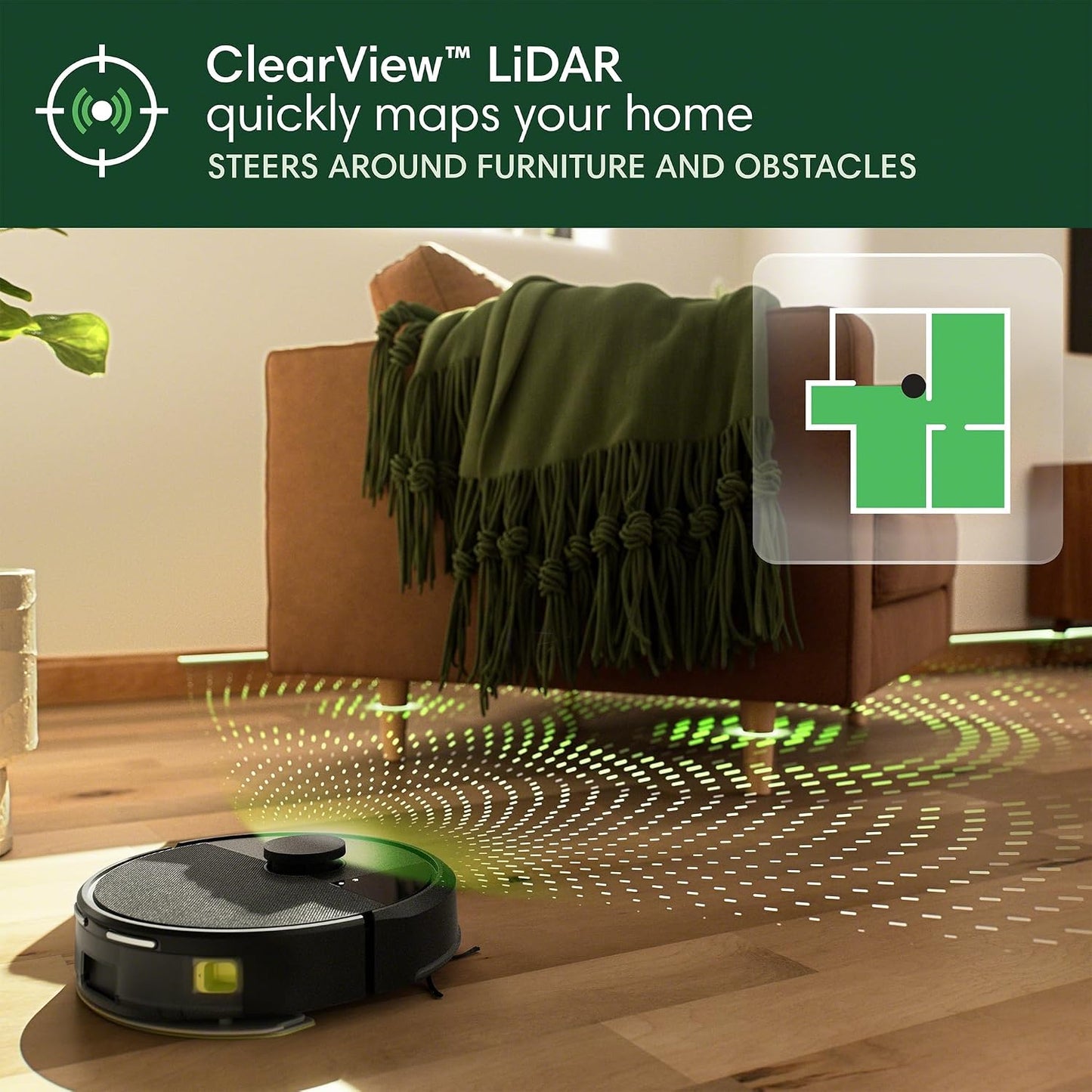 Roomba 105 Combo Robot Vacuum & Mop - Easy to use, Intense Power-Lifting Suction, LiDAR Navigation, Multiple Cleaning Modes, Avoids Mopping Carpets, Self-Charging, Works with Alexa | LiDAR navigation, power-lifting suction