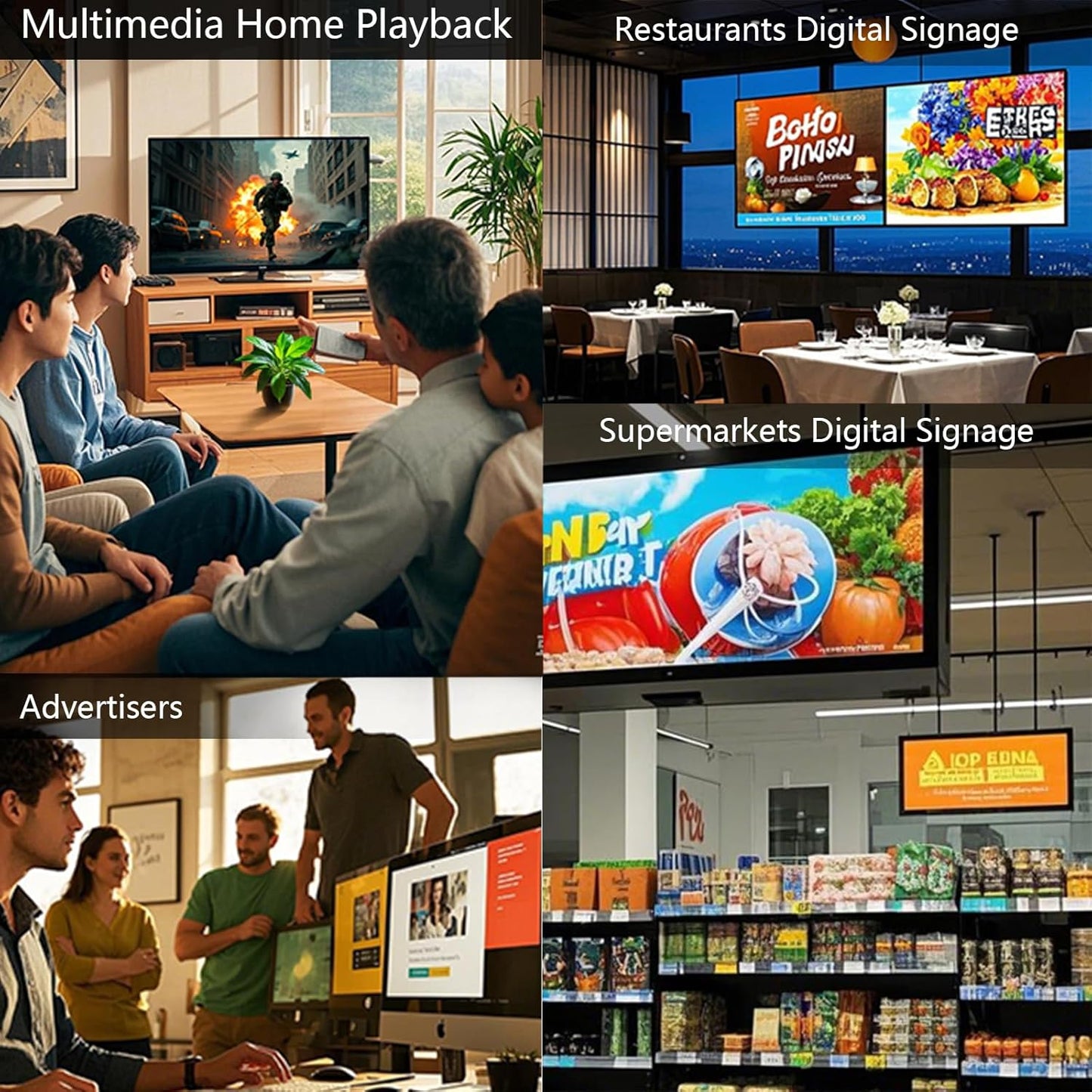 4K Ultra HD Digital Media Player for USB Drives and microSD Cards,Featuring HDMl and Analogy AV,Digital Signage,with Automatic Playback,Resume and Looping Capability for H.265 Videos,Music and Photos