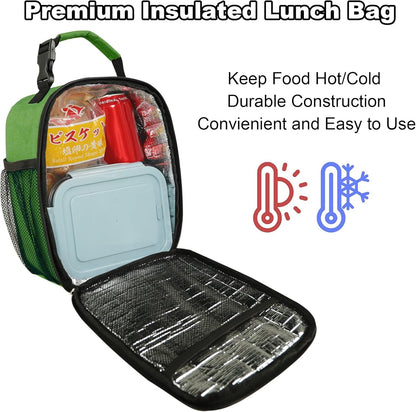 Lunch Box for Men Women Adults Small Lunch Bag for Office Work Picnic - Reusable Portable Lunchbox, Black