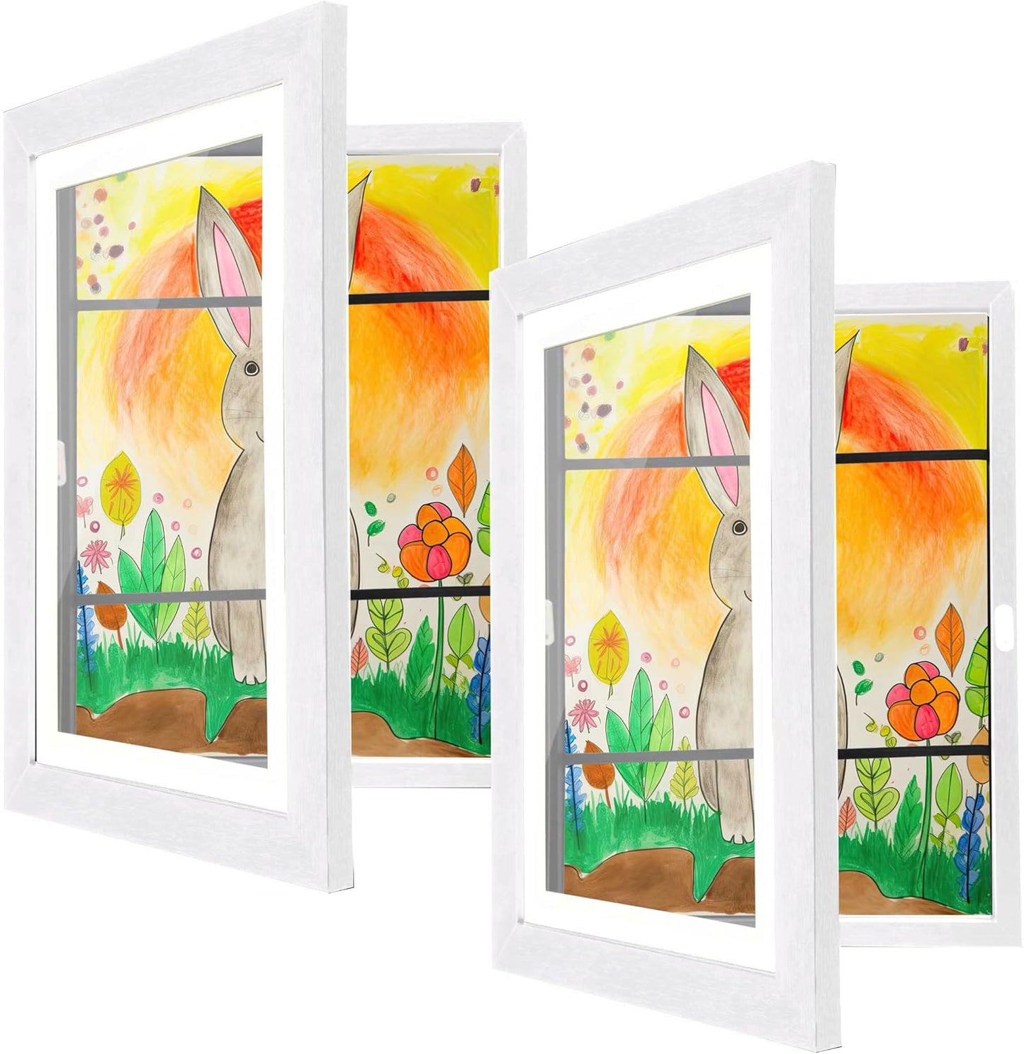 [2-Pack] Kids Artwork Frames Changeable, 8.5 x 11-IN Frames for Kids Artwork, Front Opening Picture Frames, Home Decor, Up to 150 Pcs of Child Art Frame, Craft Storage, Hanging Wall Décor