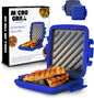 Micro Grill | Microwave Sandwich Maker - Grilled Cheese Munchy - Toastie Maker - Panini Press - Travel (Blue)