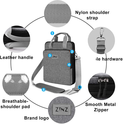 ZINZ Slim & Expandable Case 12.9 13 inch Travel Laptop Shoulder Bag for MacBook Air 13" M3/M2/M1, MacBook Pro 13" M2/M1, iPad Pro 12.9"/13"/11", iPad Air 13",L01G03 - PuriLite