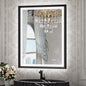 TETOTE 28x36 LED Mirror for Bathroom Black Metal Frame Frontlit & Backlit Lighted Vanity Mirror Baroque Gothic Anti Fog Stepless Dimmable White/Warm/Natural,Wall Mounted(Horizontal/Vertical)