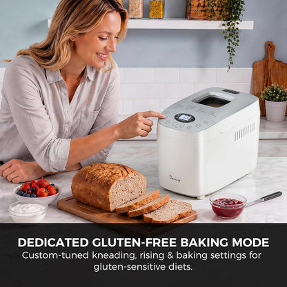Davivy Bread Machine 3.5LB Large Capacity, 850W Automatic Bread Maker with 15 Programs (Gluten Free, Homemade Memory, Dough Shortcut), 15H Delay Timer, 1H Keep Warm, Nonstick Pan